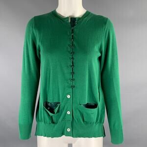 SACAI LUCK Size 2 Green Cotton Cardigan Cardigan